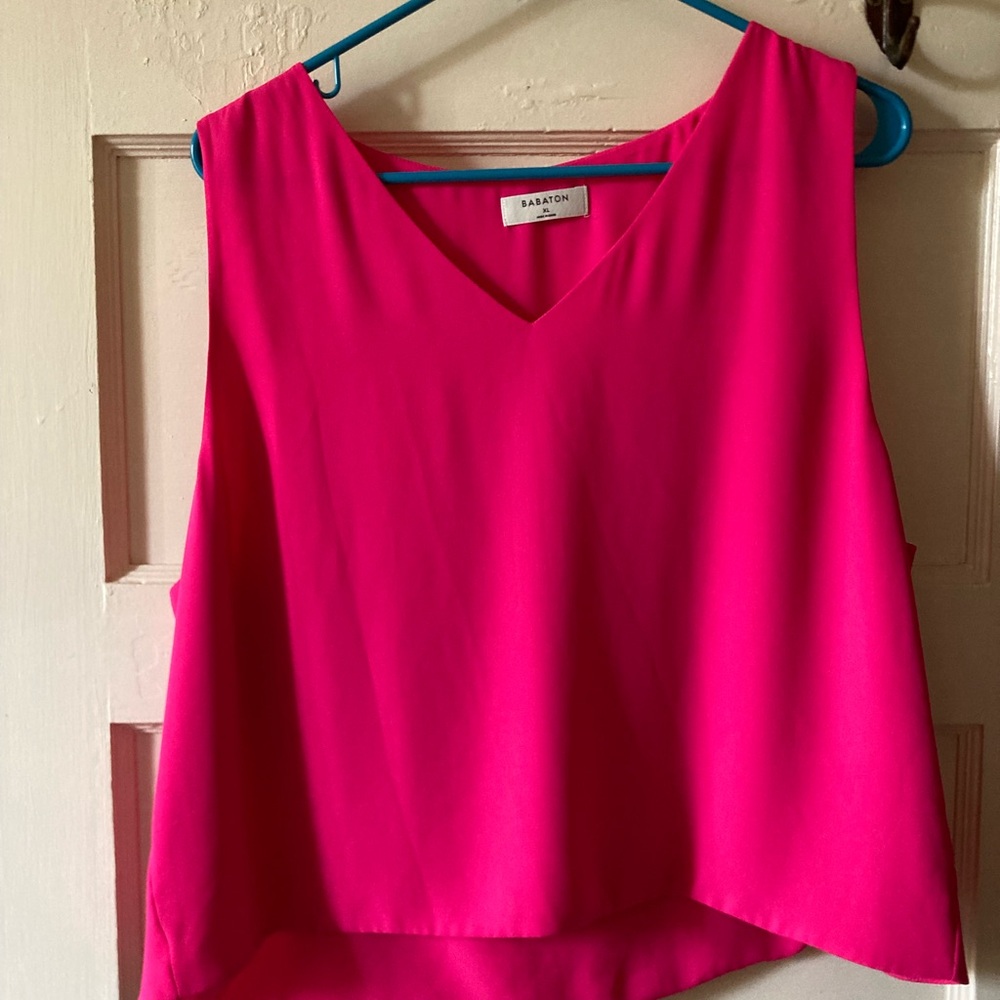 magenta Babaton Murphy cropped sleeveless blouse